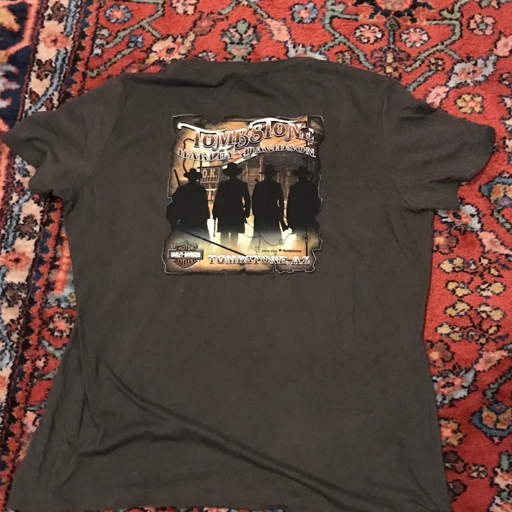 Slightly used green Harley-Davidson tee.